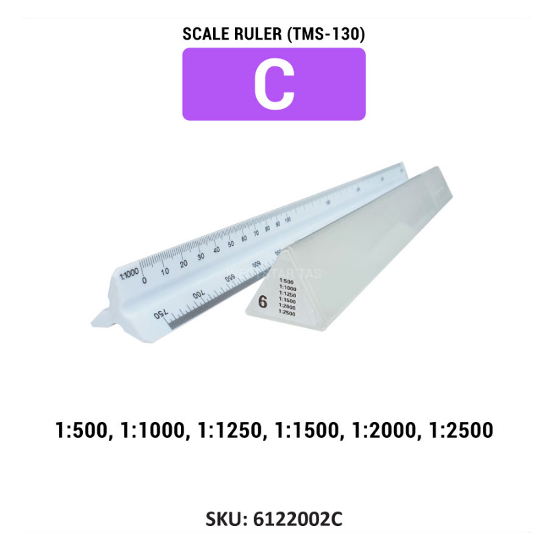Weststar Scale Ruler A, B, C (TMS-130) Weststar Triangular Scale Ruler 30cm