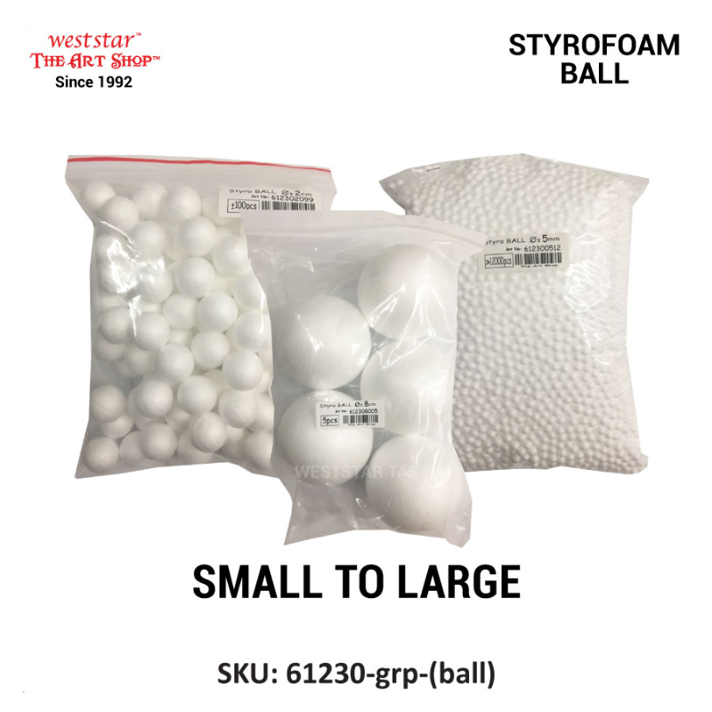 Polystrene Ball, Sphere Shape, Styrofoam Ball (5mm to 10cm)