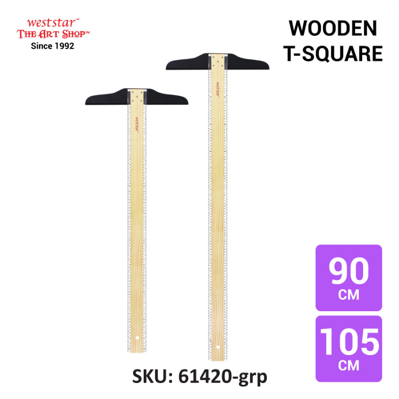 [Weststar TAS] Wooden T Square, T Ruler (90cm / 105cm)
