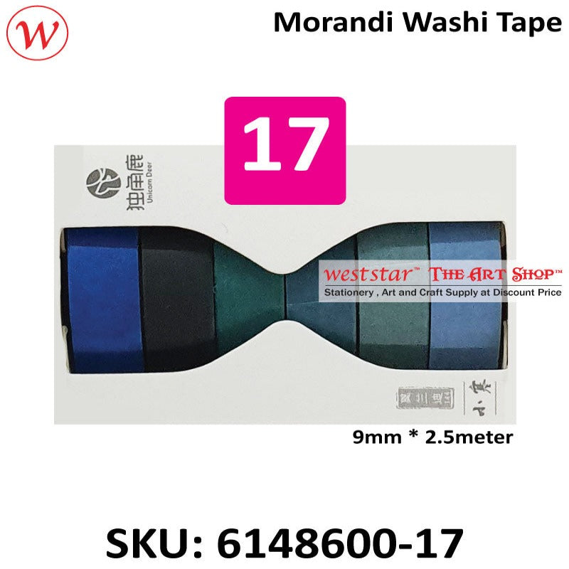 Morandi Washi Tape (Masking Tape) | 9mm x 2.5meter