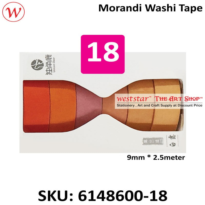Morandi Washi Tape (Masking Tape) | 9mm x 2.5meter