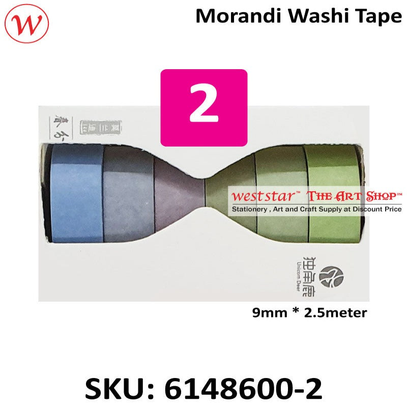 Morandi Washi Tape (Masking Tape) | 9mm x 2.5meter