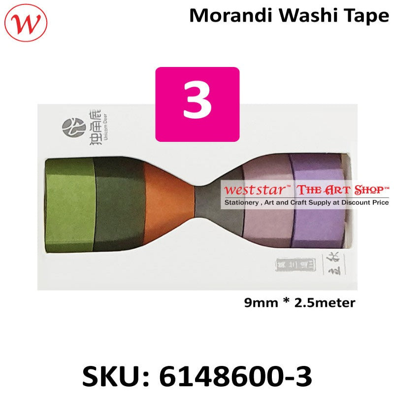 Morandi Washi Tape (Masking Tape) | 9mm x 2.5meter