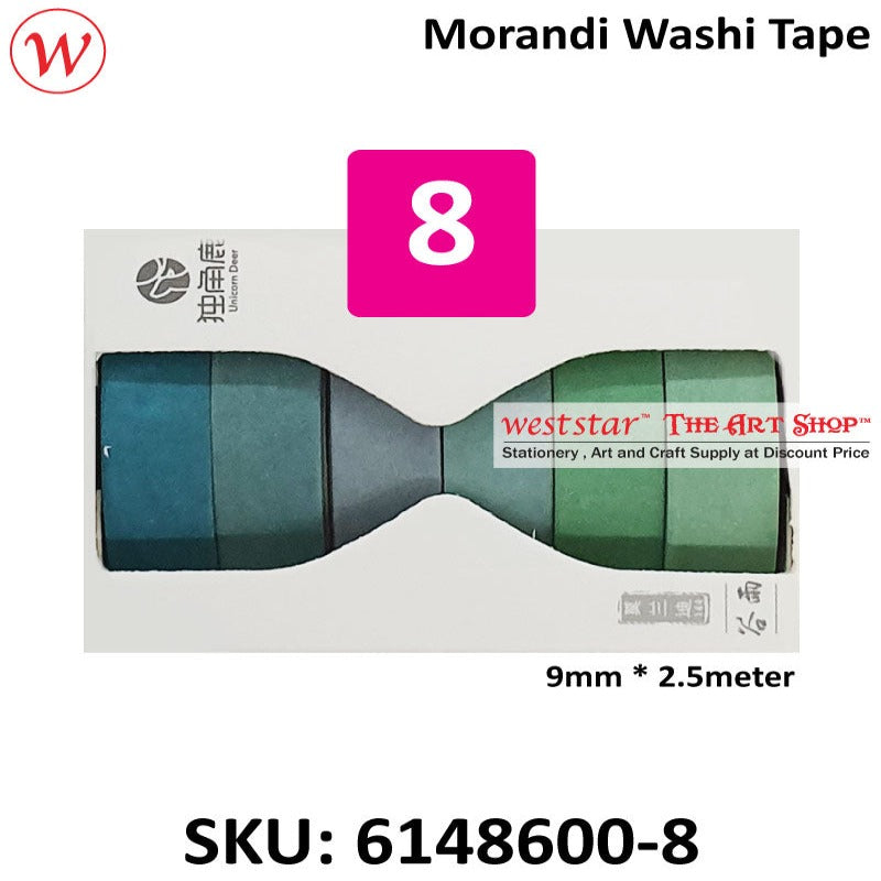 Morandi Washi Tape (Masking Tape) | 9mm x 2.5meter