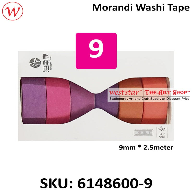 Morandi Washi Tape (Masking Tape) | 9mm x 2.5meter