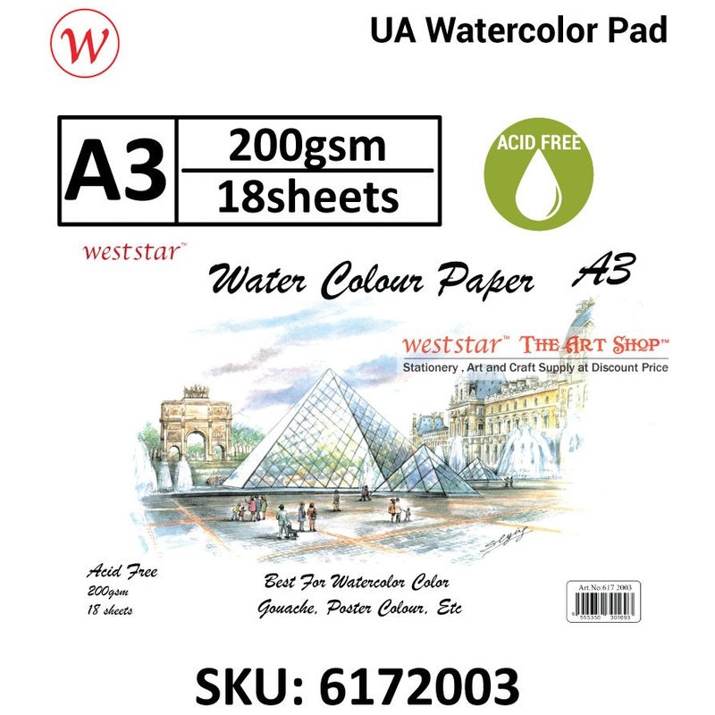 UA Glass Pyramid Watercolor Pad (Rough Surface) | ACID FREE
