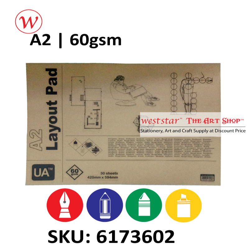[WESTSTAR] UA/ARTYS Layout Pad A4, A3, A2 Layout Paper (30sheets)(60gsm/70gsm)