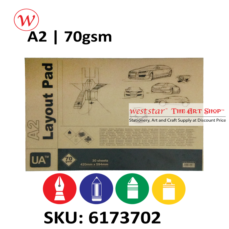 [WESTSTAR] UA/ARTYS Layout Pad A4, A3, A2 Layout Paper (30sheets)(60gsm/70gsm)