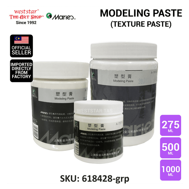 Marie's Modeling Paste, Texture Paste (Used to create texture) 275ml, 500ml, 1000ml