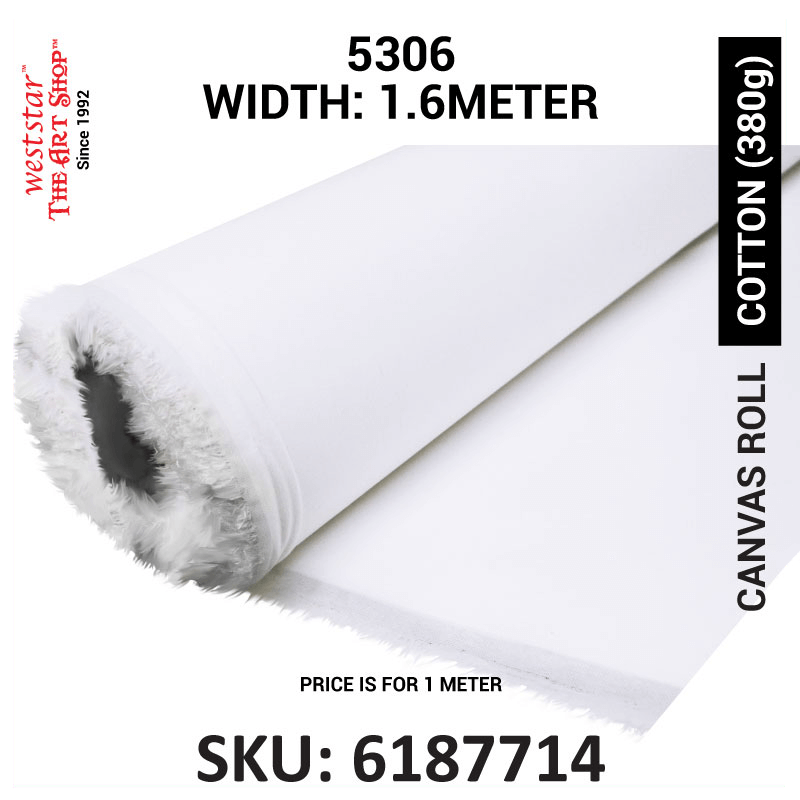 #5306 White Cotton Canvas - 380gm - Width 1.6m (6187714)