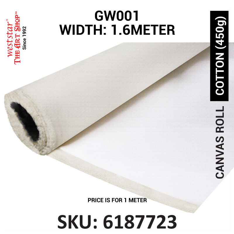 GW001 Cotton Canvas Roll - 450g - Width 1.6meter (6187723)