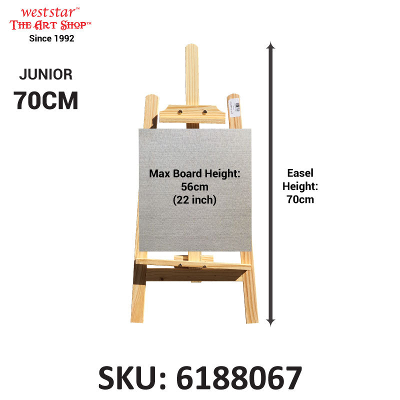Junior Easel Wooden Easel 70cm Wooden Easel 90cm (70cm,90cm) For kids or adults painting on desk (Fit up to A3 size)