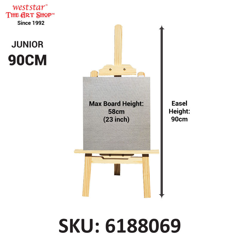 Junior Easel Wooden Easel 70cm Wooden Easel 90cm (70cm,90cm) For kids or adults painting on desk (Fit up to A3 size)