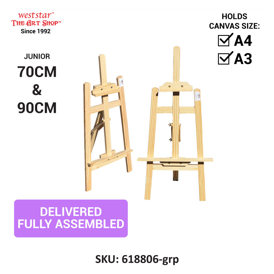 Junior Easel Wooden Easel 70cm Wooden Easel 90cm (70cm,90cm) For kids or adults painting on desk (Fit up to A3 size)