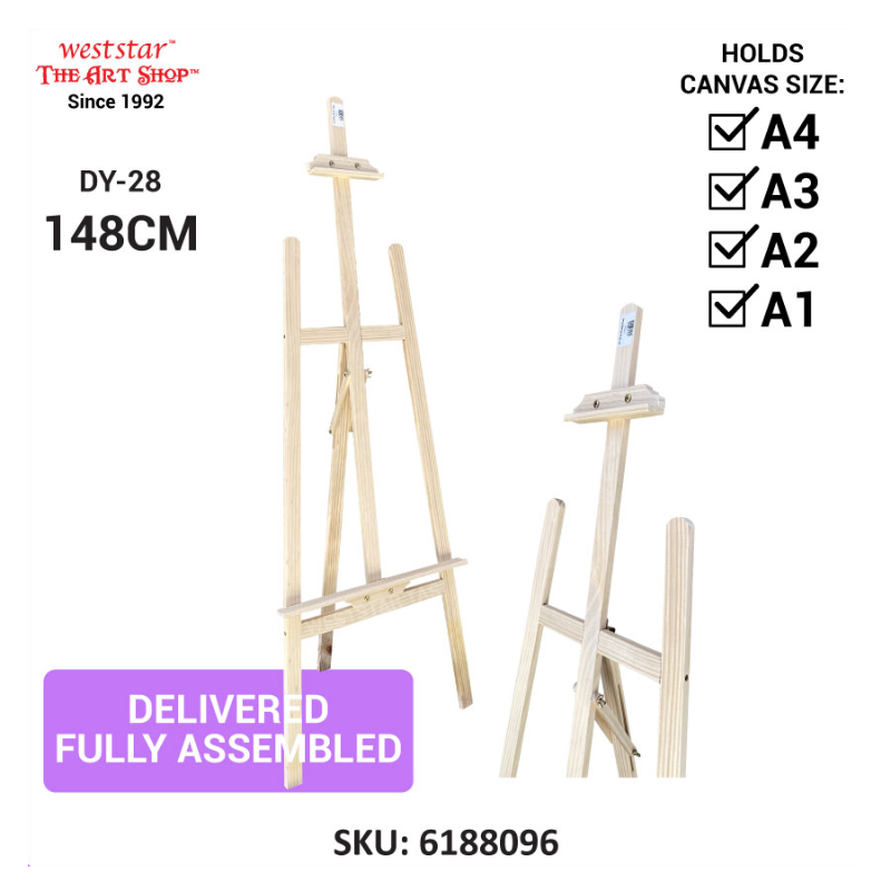 Eco Wooden Easel (DY-28) Wooden Easel 148cm (Holds board size up to 104cm / 41")