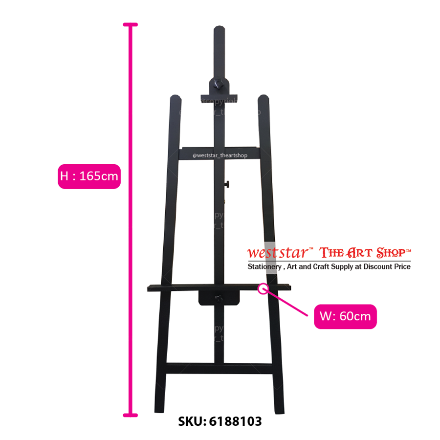 Deluxe Black Wooden Easel 165cm (6188103)