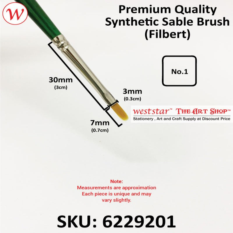 UA Filbert Synthetic Sable Painting Brush (LONG HANDLE) | Premium Quality