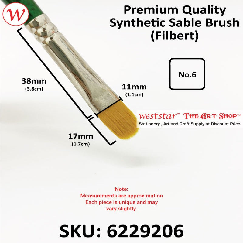 UA Filbert Synthetic Sable Painting Brush (LONG HANDLE) | Premium Quality