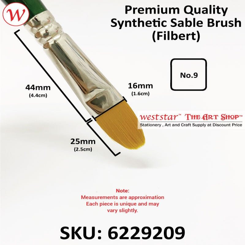 UA Filbert Synthetic Sable Painting Brush (LONG HANDLE) | Premium Quality