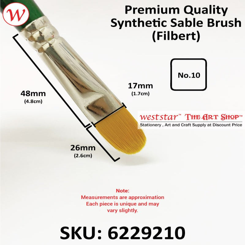 UA Filbert Synthetic Sable Painting Brush (LONG HANDLE) | Premium Quality