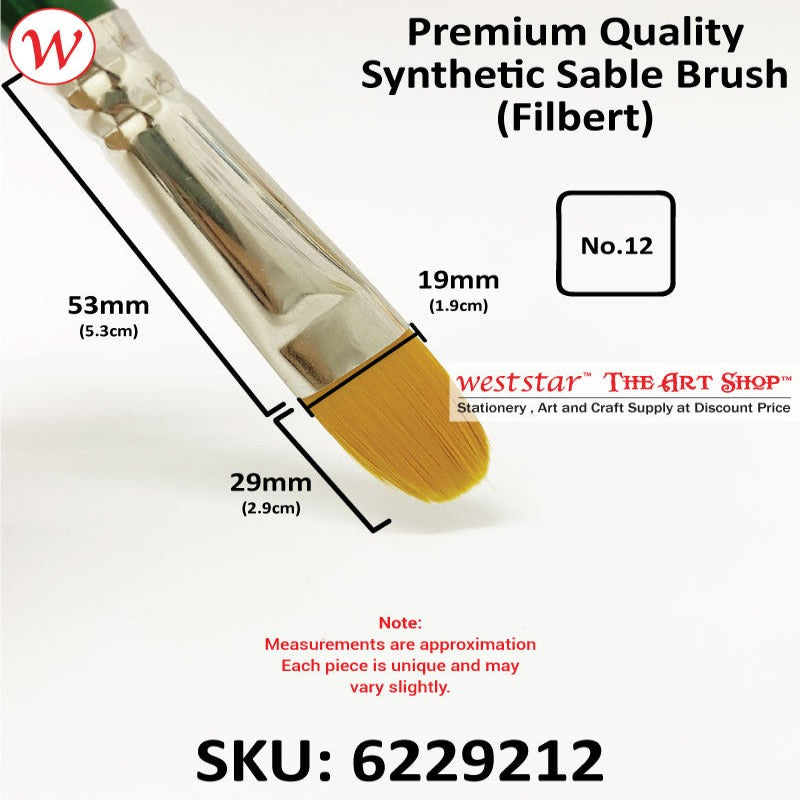 UA Filbert Synthetic Sable Painting Brush (LONG HANDLE) | Premium Quality