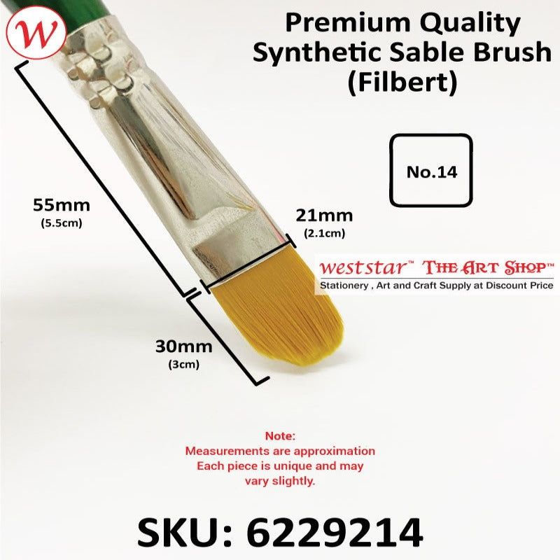 UA Filbert Synthetic Sable Painting Brush (LONG HANDLE) | Premium Quality