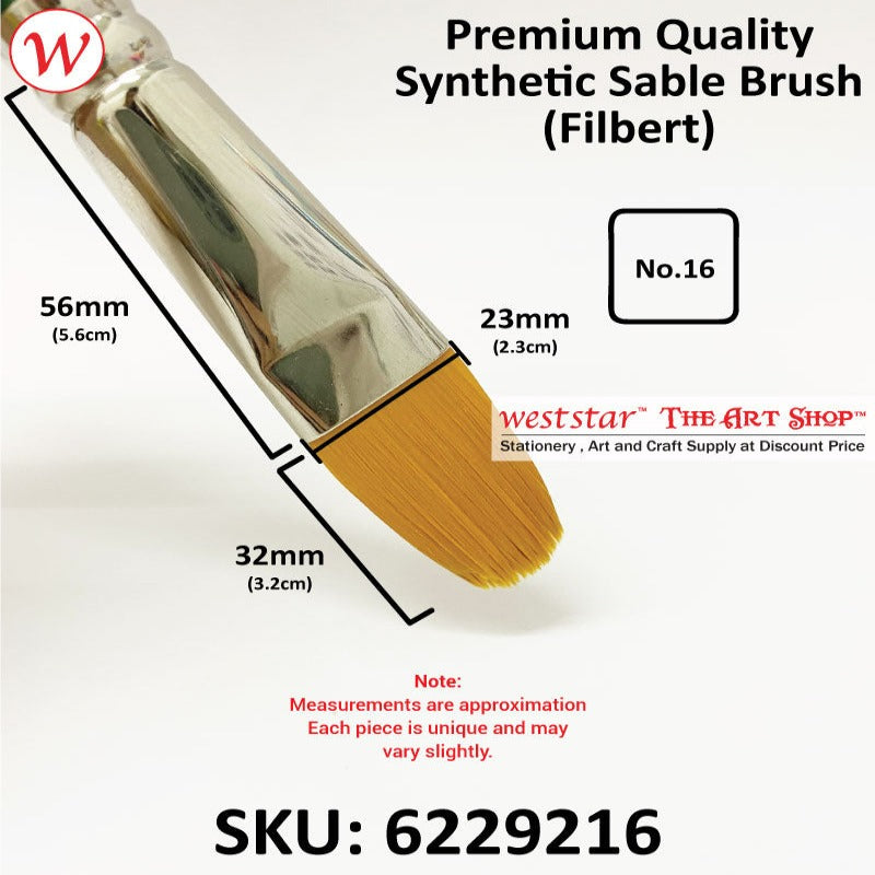 UA Filbert Synthetic Sable Painting Brush (LONG HANDLE) | Premium Quality