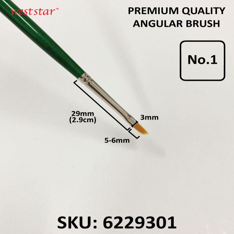 UA Angular Synthetic Sable Painting Brush (LONG HANDLE) | Premium Quality