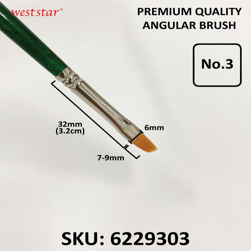 UA Angular Synthetic Sable Painting Brush (LONG HANDLE) | Premium Quality