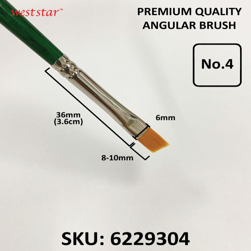 UA Angular Synthetic Sable Painting Brush (LONG HANDLE) | Premium Quality