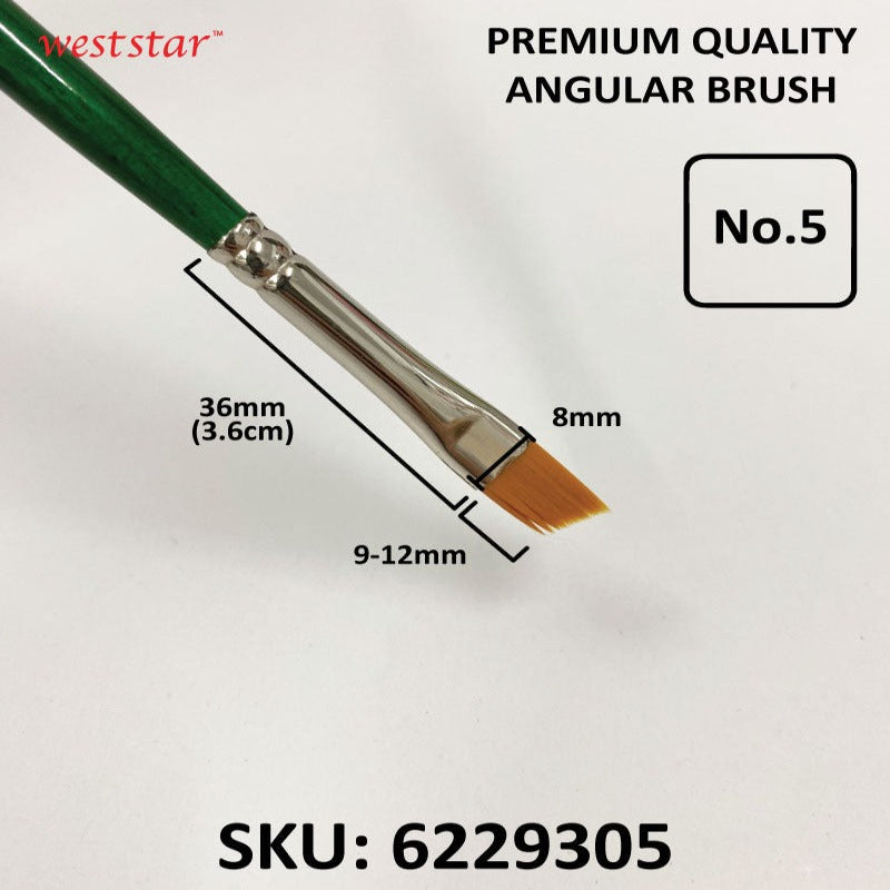 UA Angular Synthetic Sable Painting Brush (LONG HANDLE) | Premium Quality