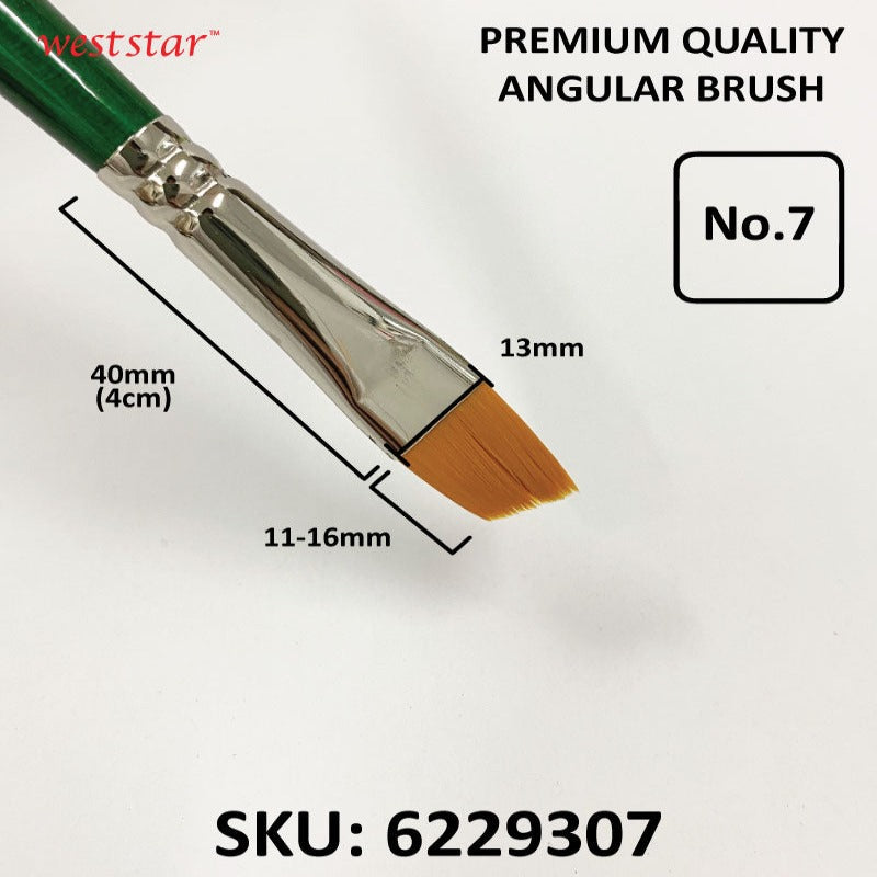 UA Angular Synthetic Sable Painting Brush (LONG HANDLE) | Premium Quality