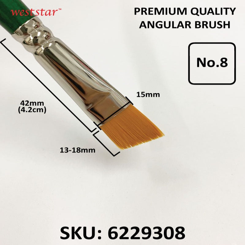 UA Angular Synthetic Sable Painting Brush (LONG HANDLE) | Premium Quality