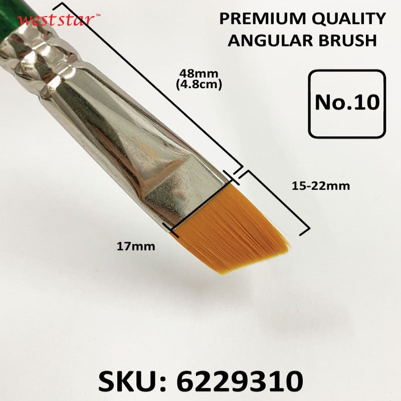 UA Angular Synthetic Sable Painting Brush (LONG HANDLE) | Premium Quality