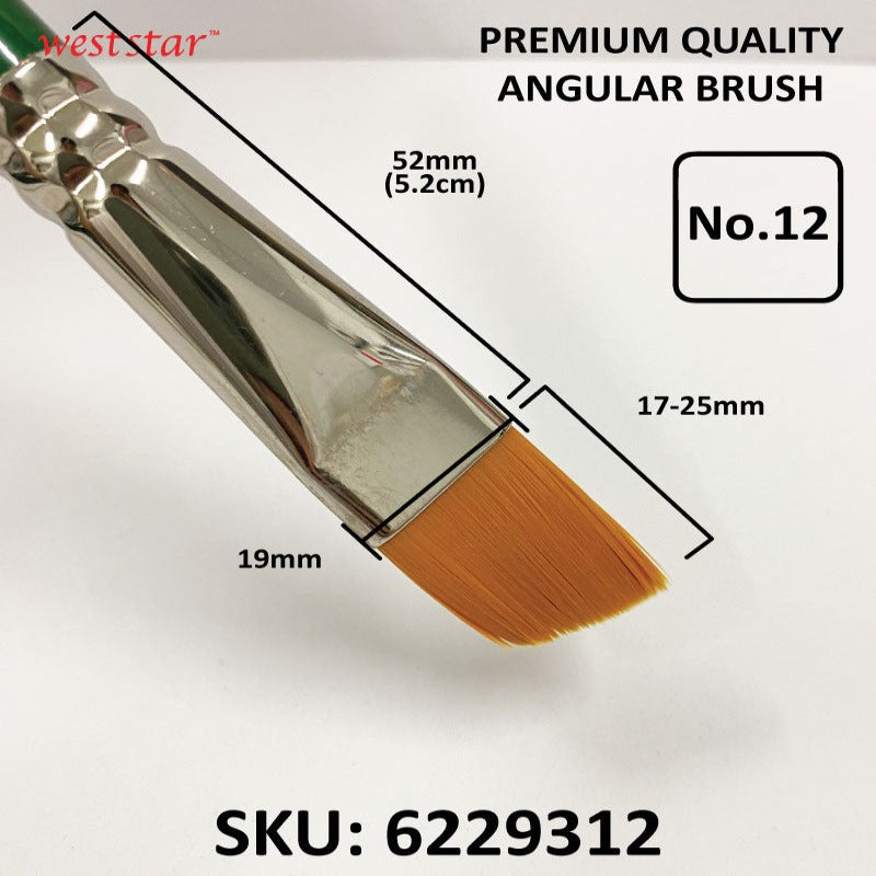 UA Angular Synthetic Sable Painting Brush (LONG HANDLE) | Premium Quality