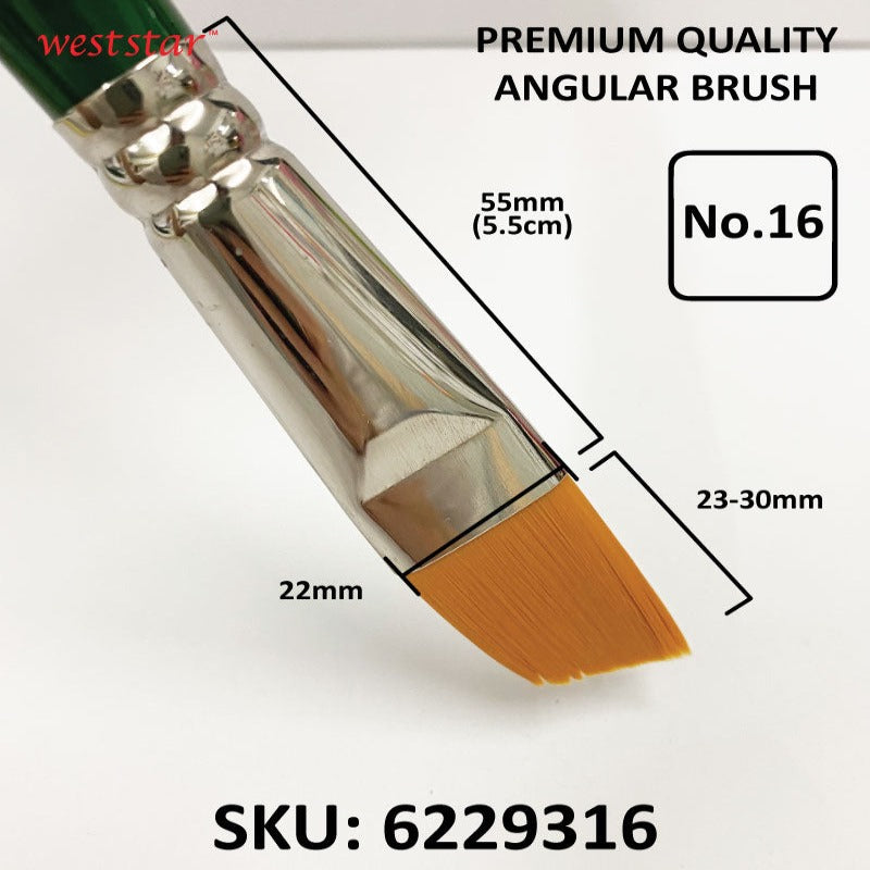 UA Angular Synthetic Sable Painting Brush (LONG HANDLE) | Premium Quality