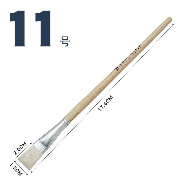 Goat Hair Eco Paint Brush Flat Short Handle No.1 to No.12 Painting Brush (Single Pc)