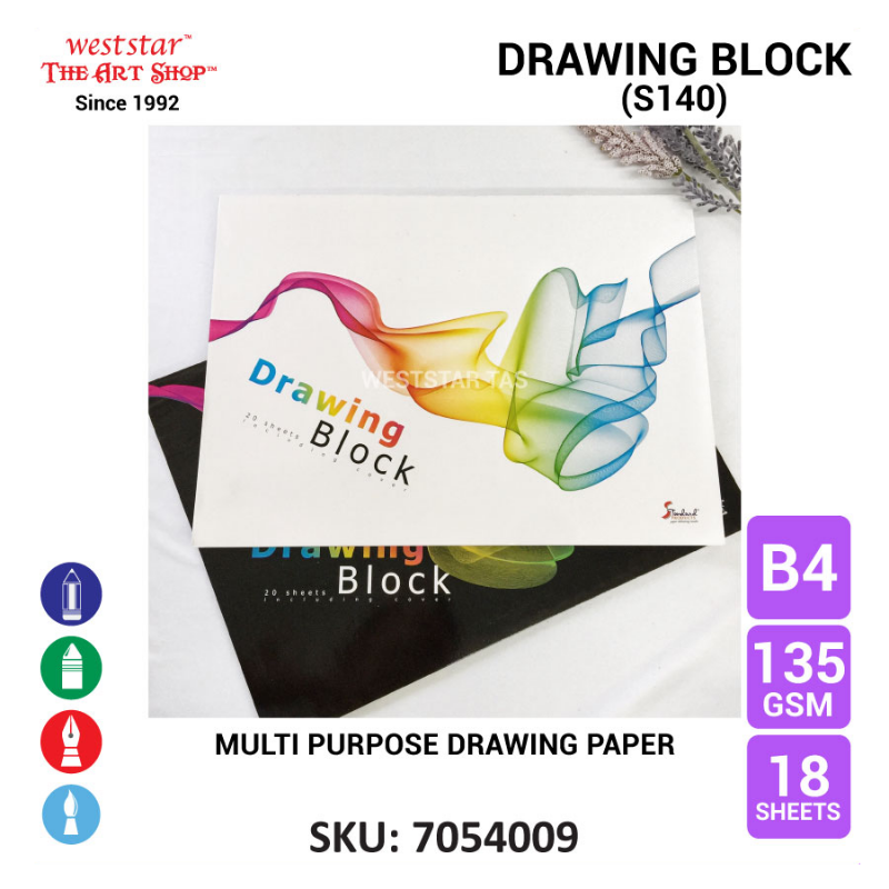Standard Drawing Block, Multipurpose Drawing Paper (S140) (135gsm) | 11" x 15" (inch)