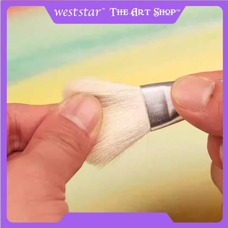 Goat Hair Brush/Flat Mop Brush/ Round Brush Art/Blending Brush Make up /Wool Brush for Ceramic/Berus Kambing