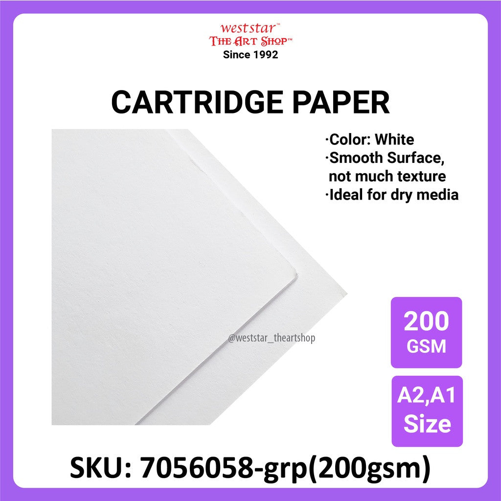 WESTSTAR ARTYS A2, A1 Cartridge Paper, A1 Drawing Paper (200gsm/300gsm) Loose Sheets
