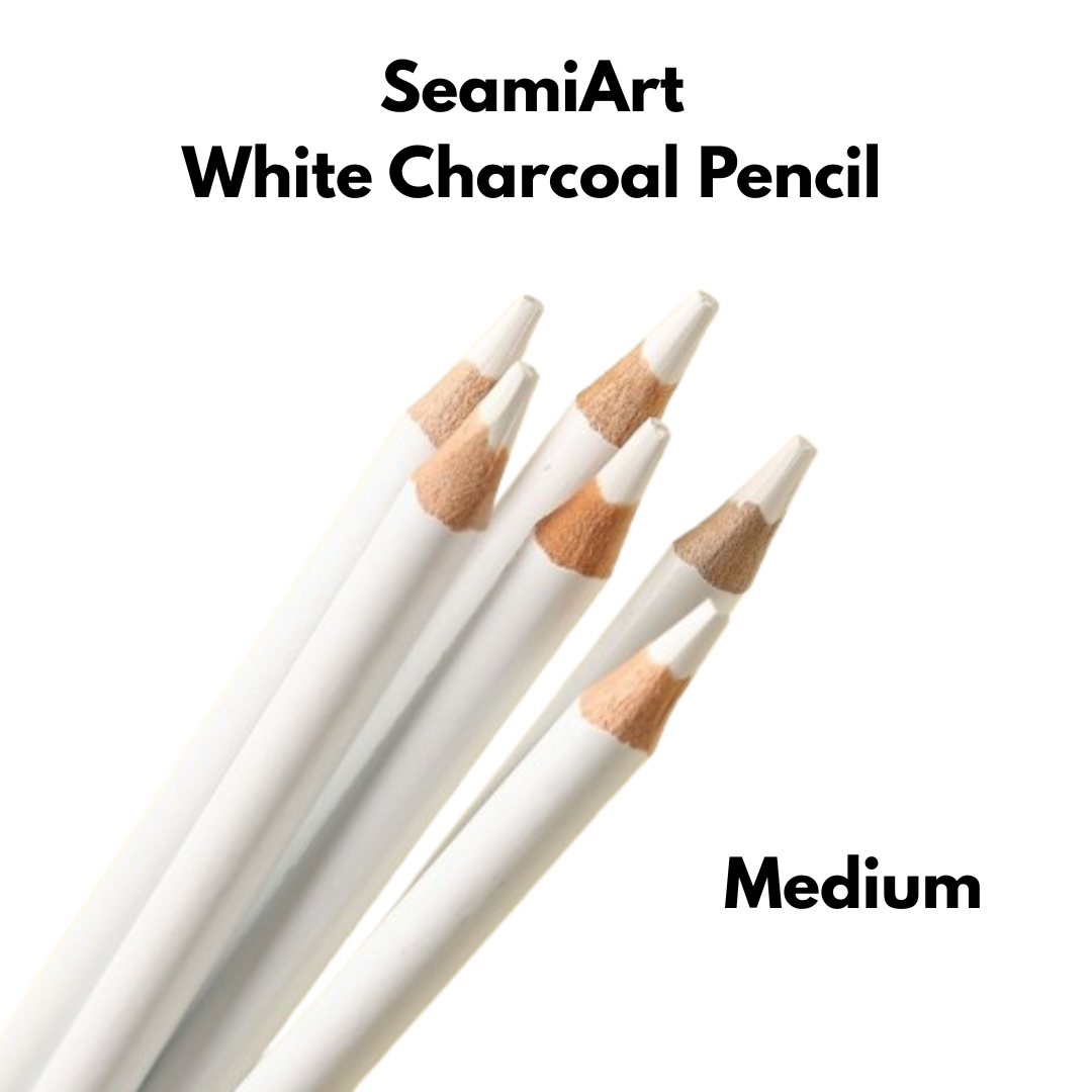 SEAMIART White Charcoal Pencil | Professional Drawing Pencil | Writing & Sketching & Drafting | Medium - 1pc