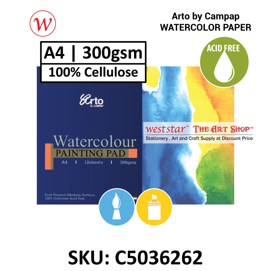A4 Arto by Campap Watercolour Pad (100% Cellulose / 100% Cotton)