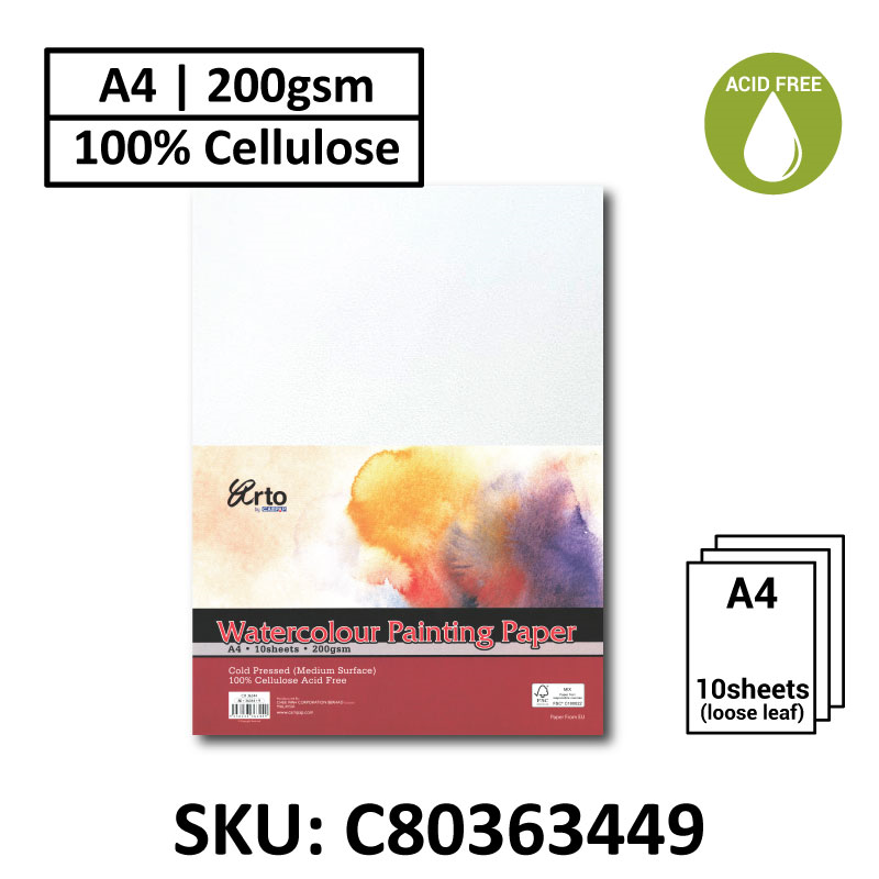 A3, A4 Campap Watercolor Paper (10 x Loose Sheet) | 200gsm / 300gsm