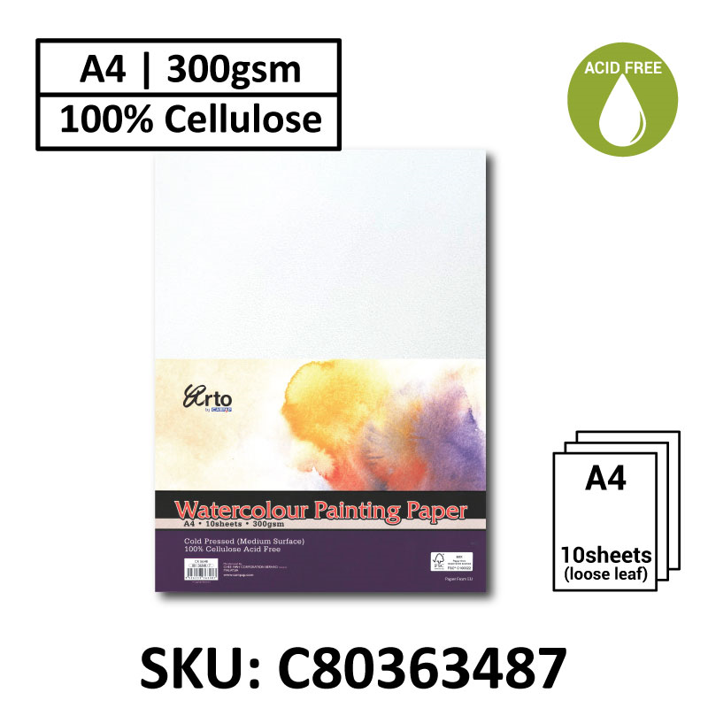A3, A4 Campap Watercolor Paper (10 x Loose Sheet) | 200gsm / 300gsm