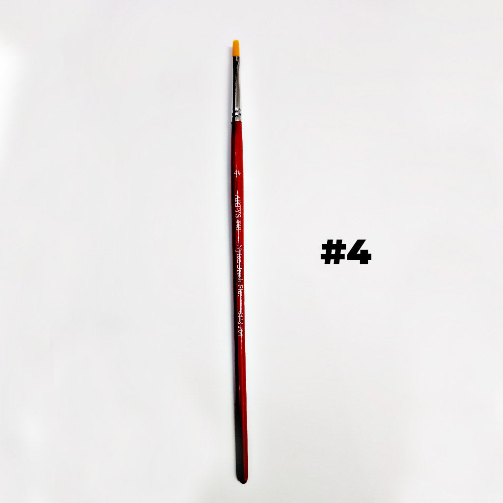 ARTYS 448 Nylon Brush Flat Nylon Brush for Watercolor, Gouache, Acrylic - Size 0 to 2"