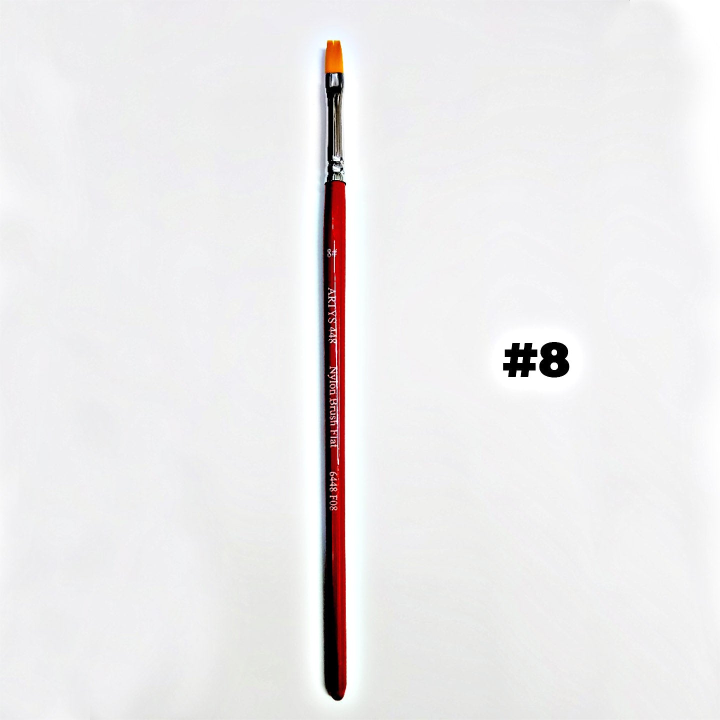ARTYS 448 Nylon Brush Flat Nylon Brush for Watercolor, Gouache, Acrylic - Size 0 to 2"