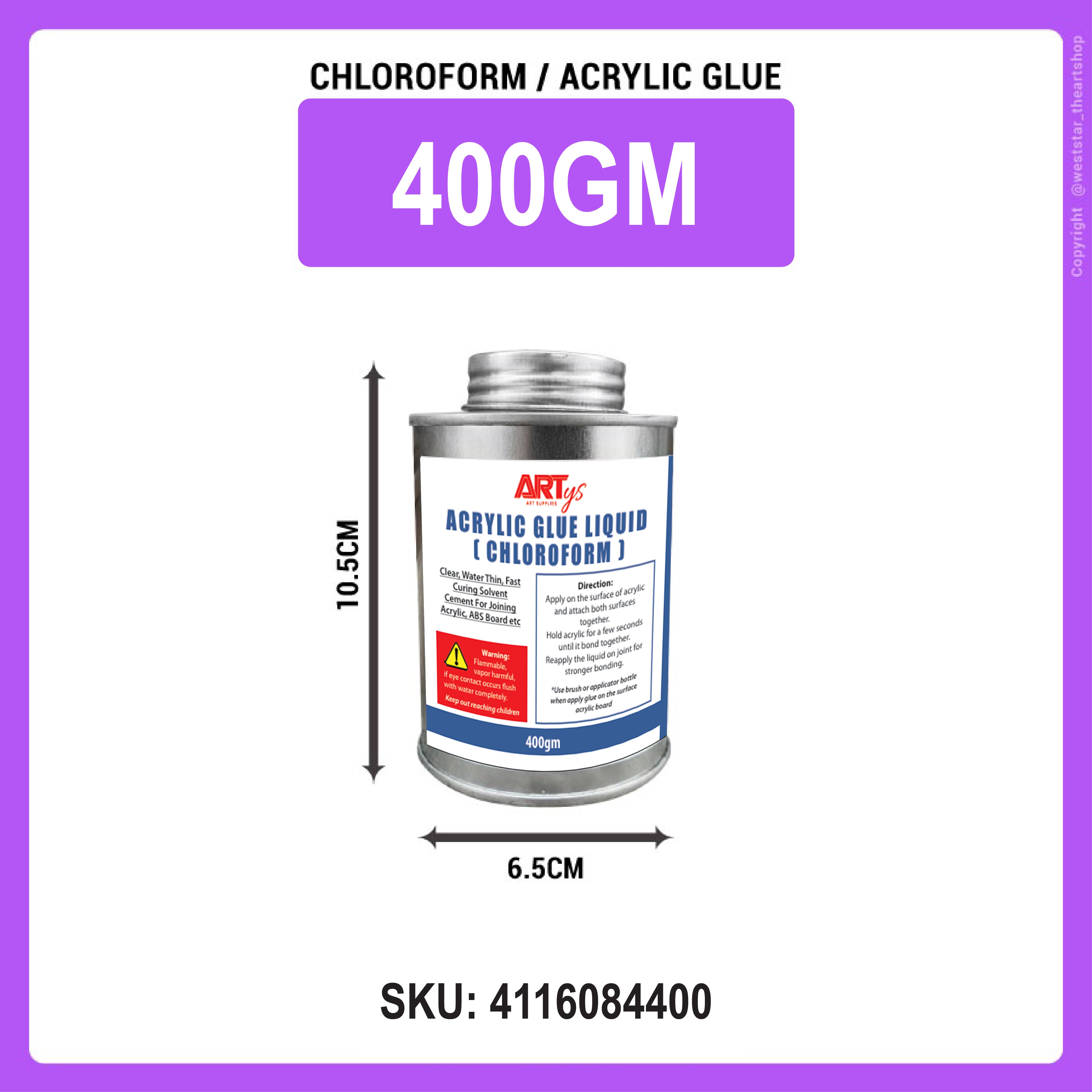 Weststar Acrylic Glue for Acrylic Sheet, Chloroform (200gm, 400gm, 4kg)