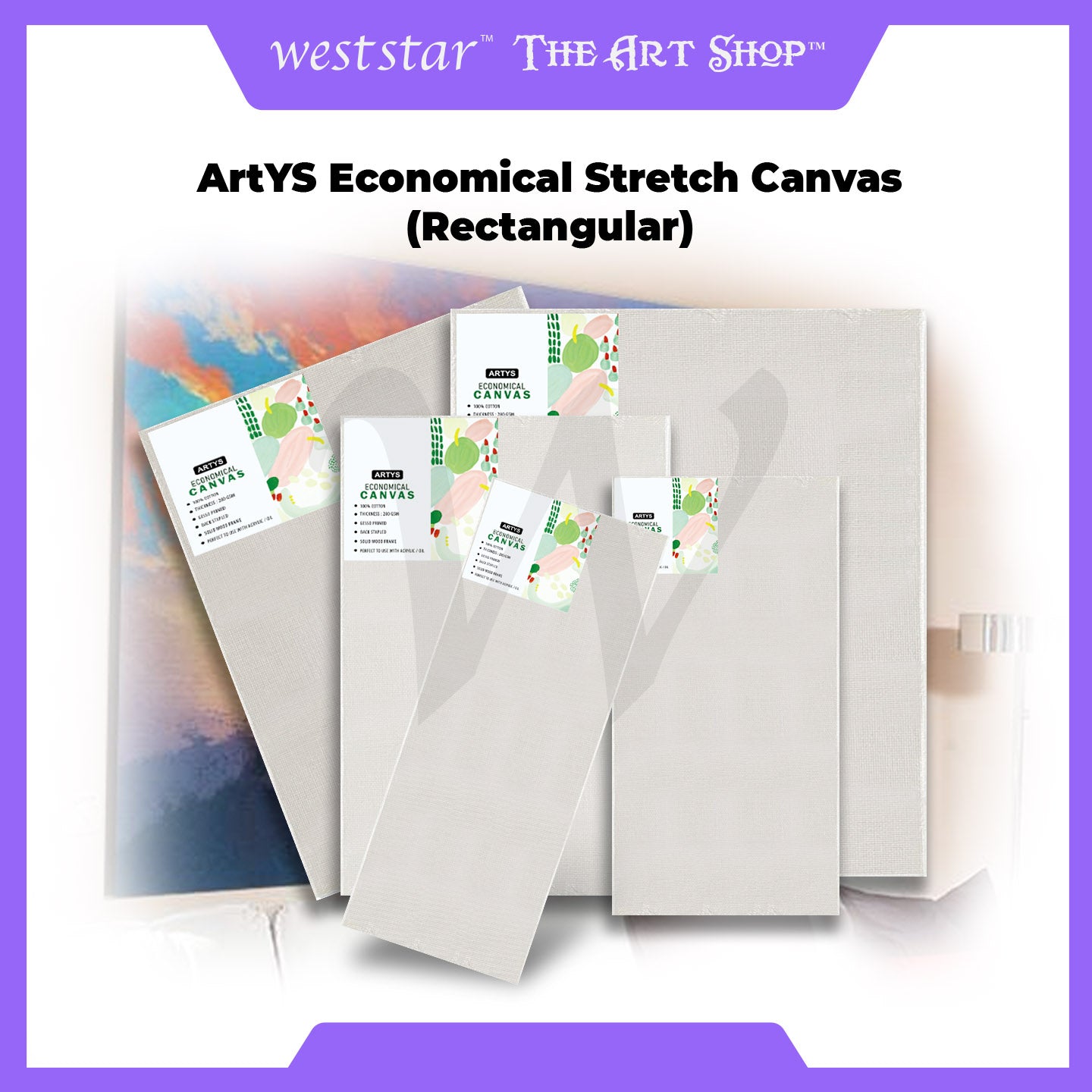 ARTYS ECO Stretched Canvas Painting Canvas Board (RECTANGULAR)