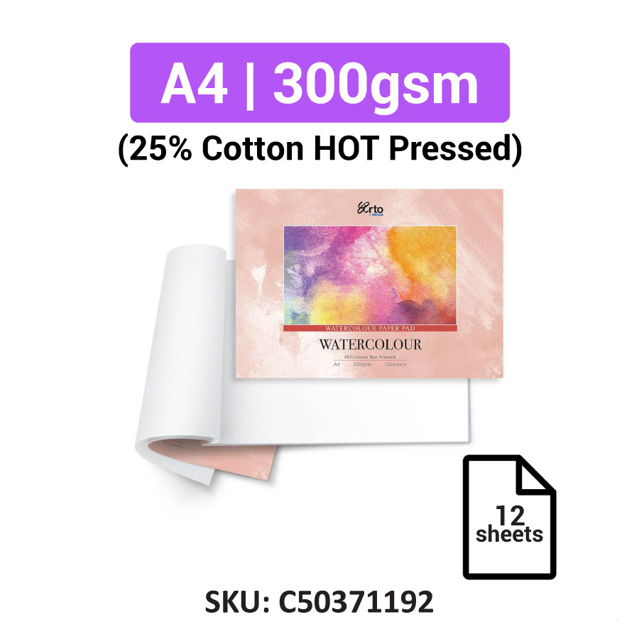 Arto by Campap Watercolor Pad - Cold Pressed / Hot Pressed | A4 - 200gsm / 300gsm (12sheets)