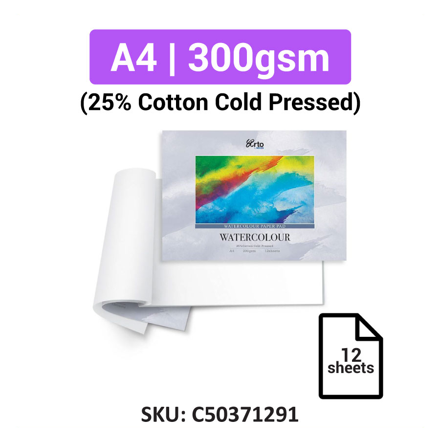 Arto by Campap Watercolor Pad - Cold Pressed / Hot Pressed | A4 - 200gsm / 300gsm (12sheets)